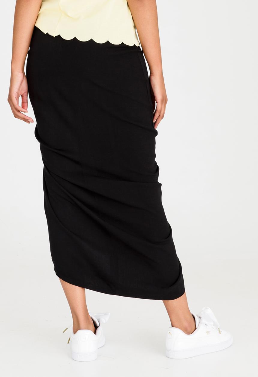 c(inch) - Drawcord Maxi Skirt Black