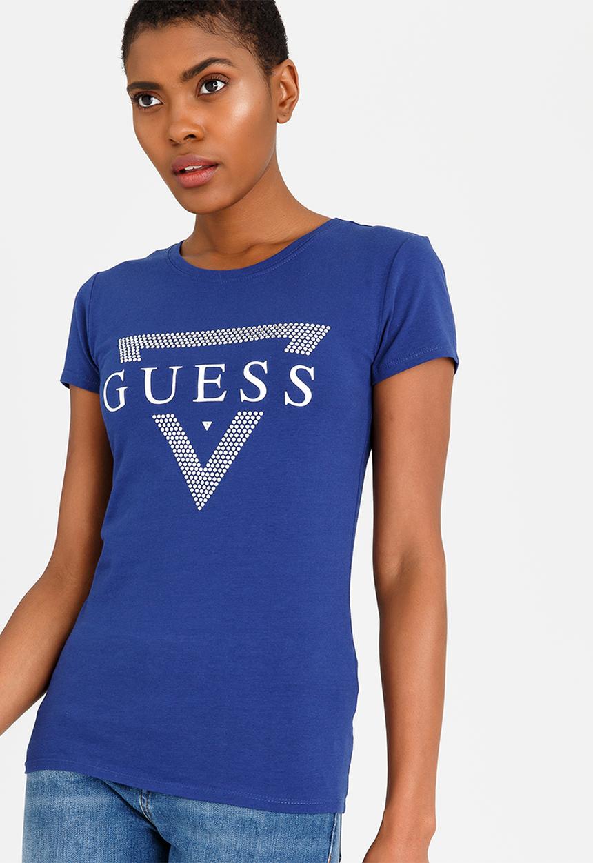 GUESS - Guess Logo Tee Mid Blue