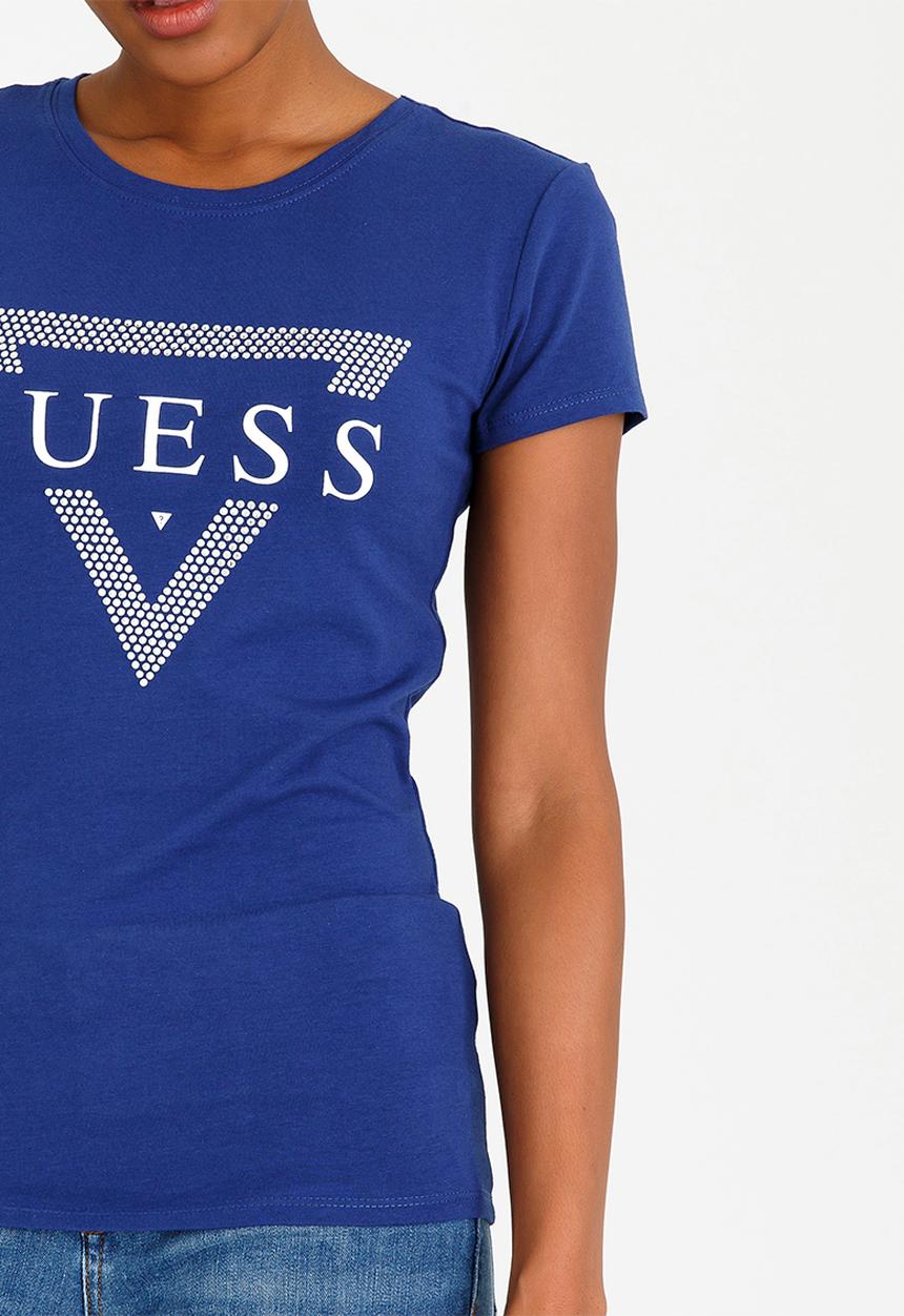 GUESS - Guess Logo Tee Mid Blue
