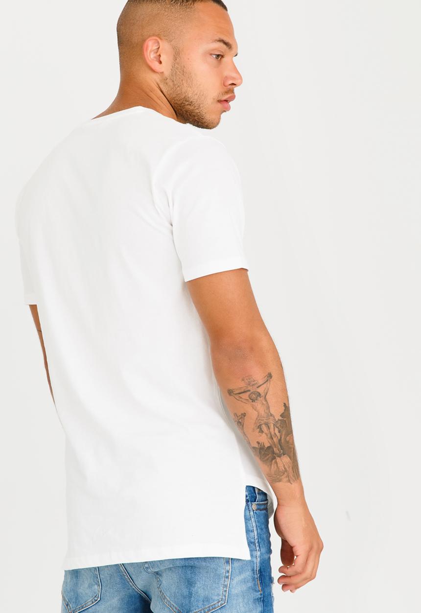 Only & Sons - David Longy Split O-neck Tee White