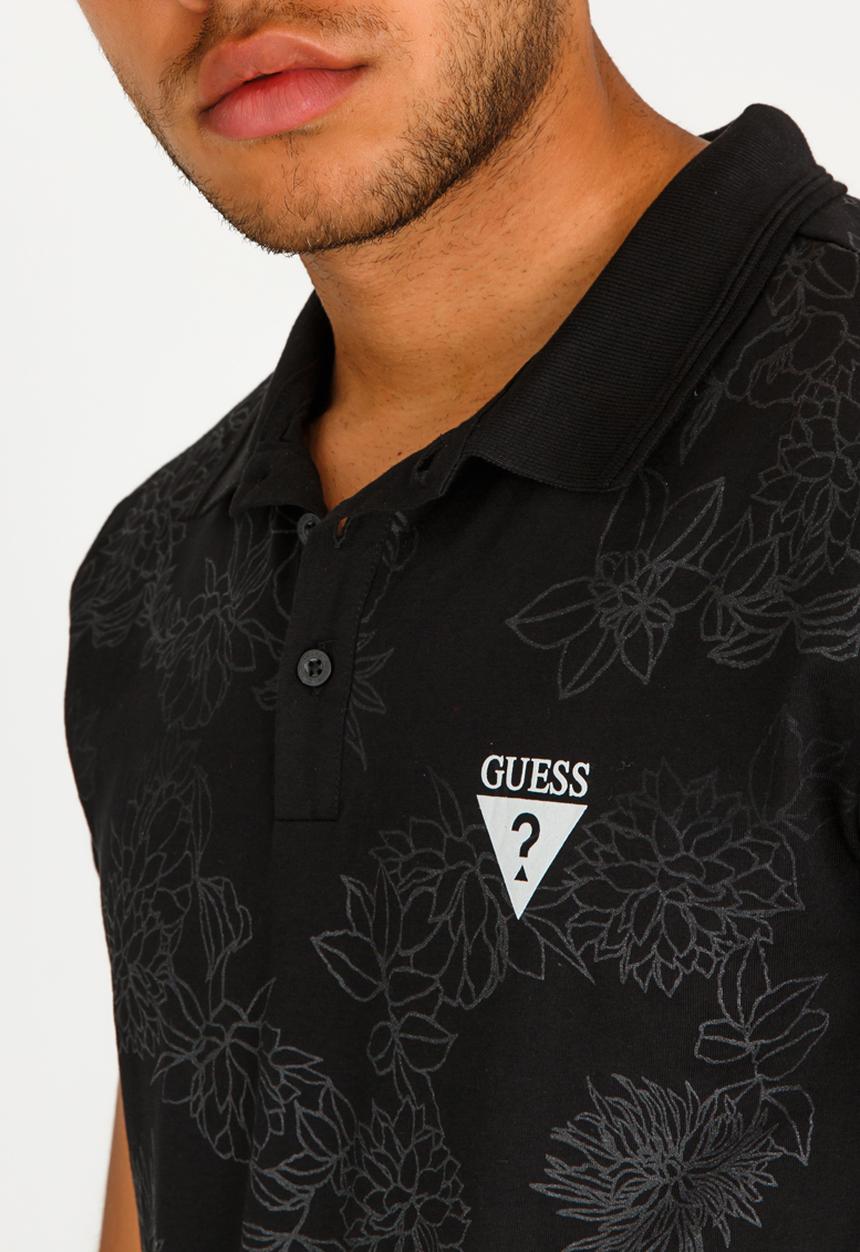 GUESS - Stream Floral Vine Polo Black
