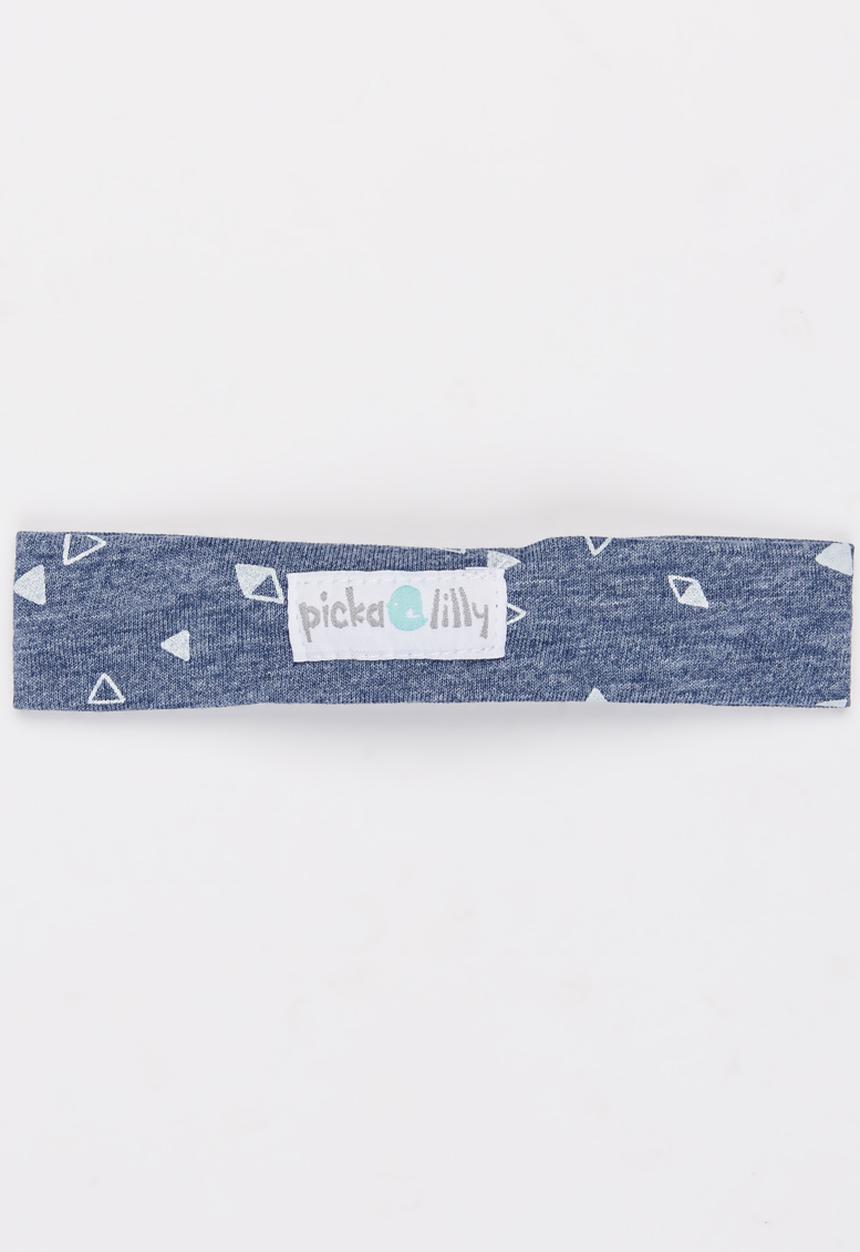 Pickalilly - Girls Printed  Tied Headband Blue