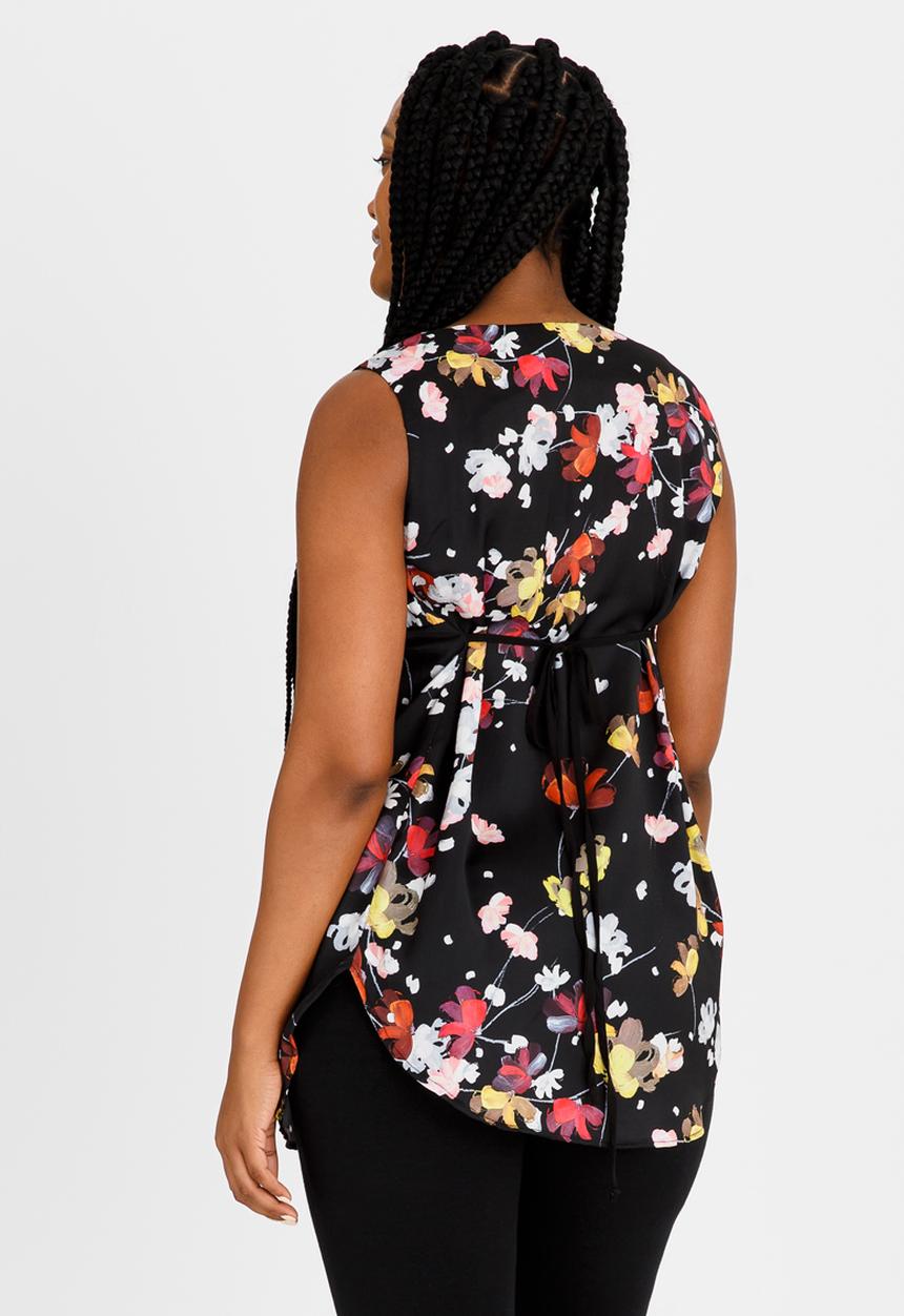 Cherry Melon - Woven Tank Floral