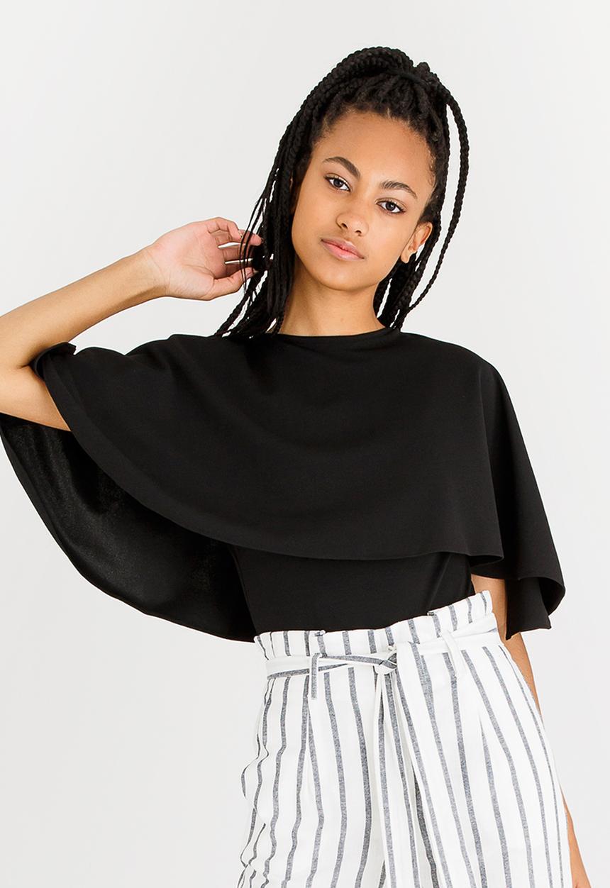STYLE REPUBLIC - Cape Bodysuit Black