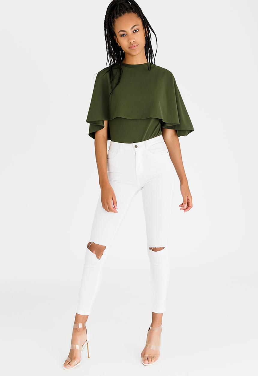 STYLE REPUBLIC - Cape Bodysuit Mid Green