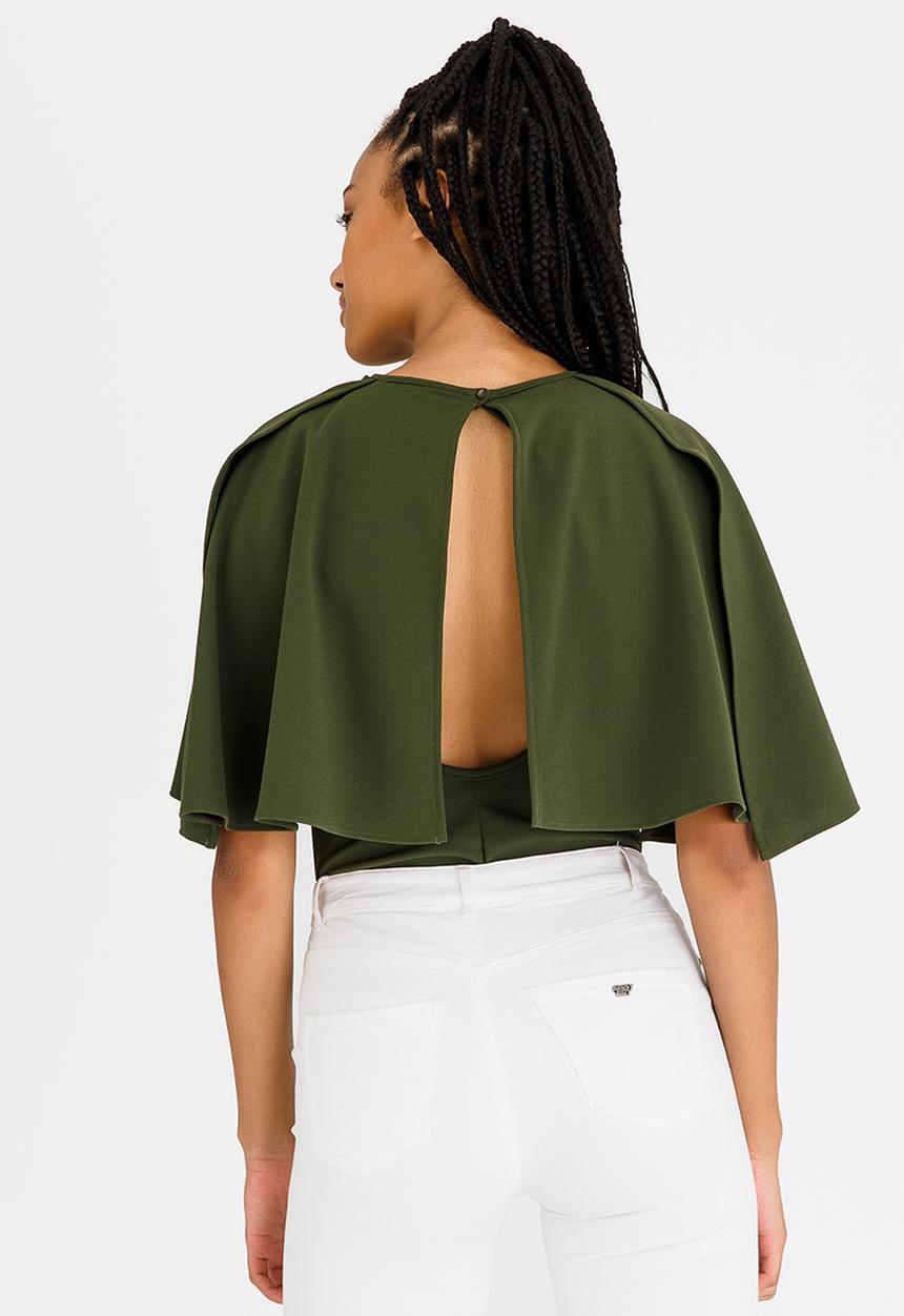STYLE REPUBLIC - Cape Bodysuit Mid Green
