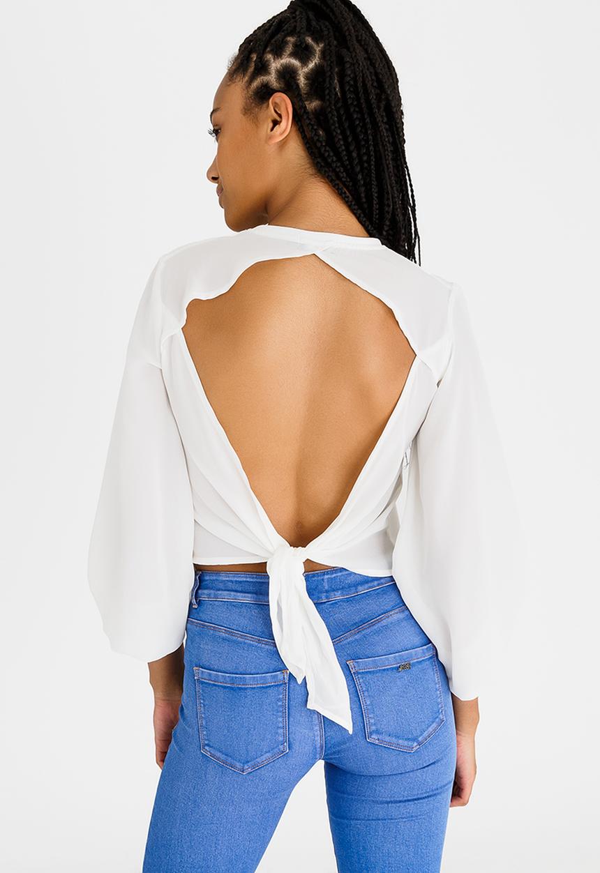 STYLE REPUBLIC - Open Back T-shirt White