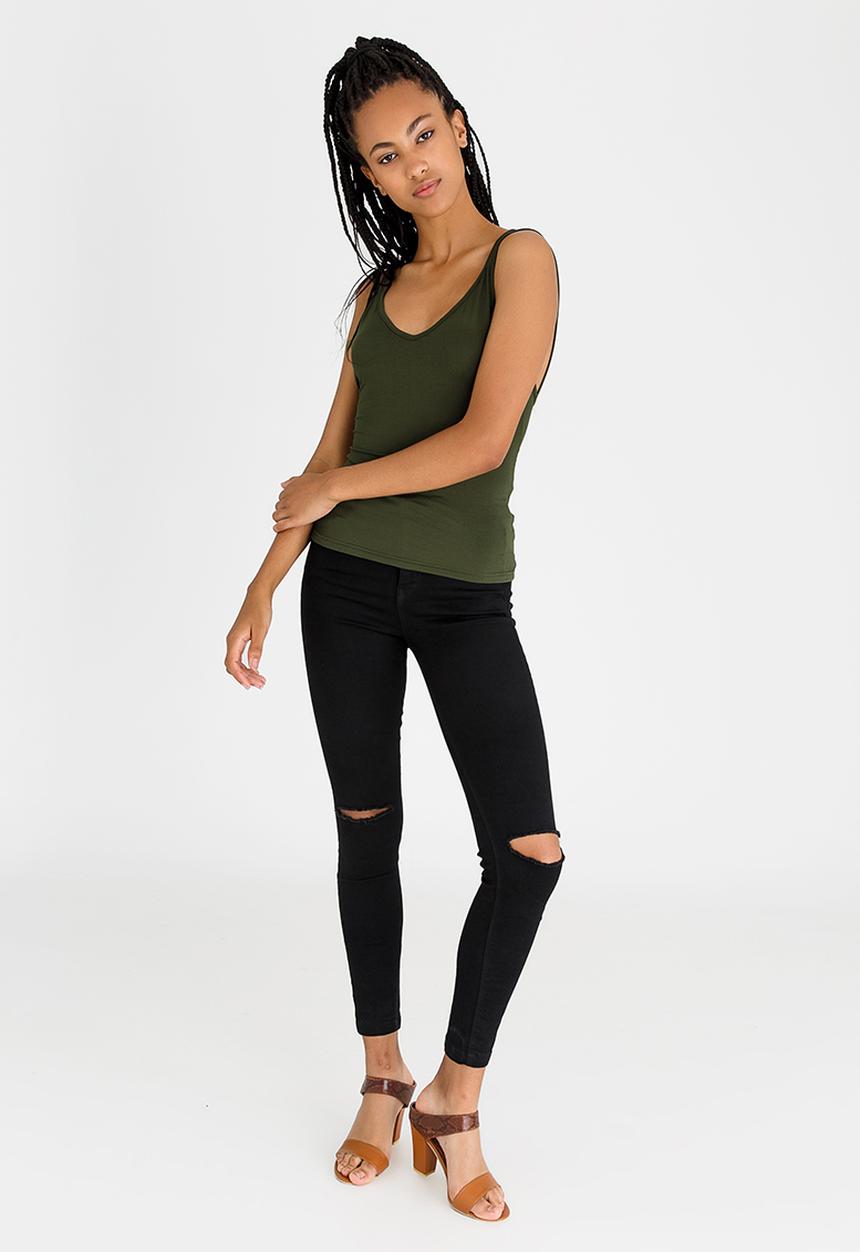 STYLE REPUBLIC - Strap Detail Top Green