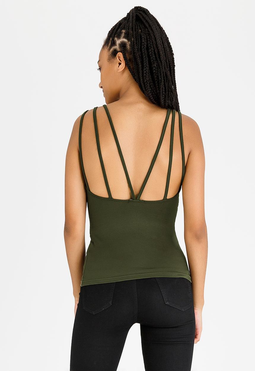 STYLE REPUBLIC - Strap Detail Top Green