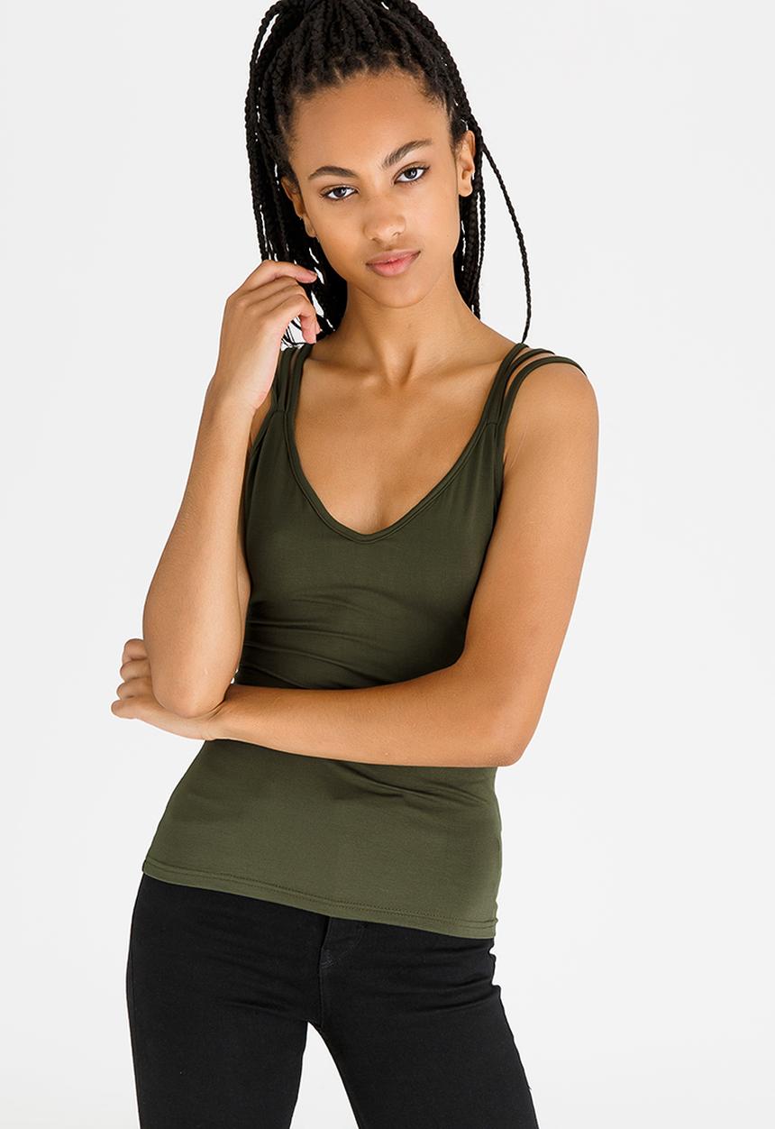 STYLE REPUBLIC - Strap Detail Top Green
