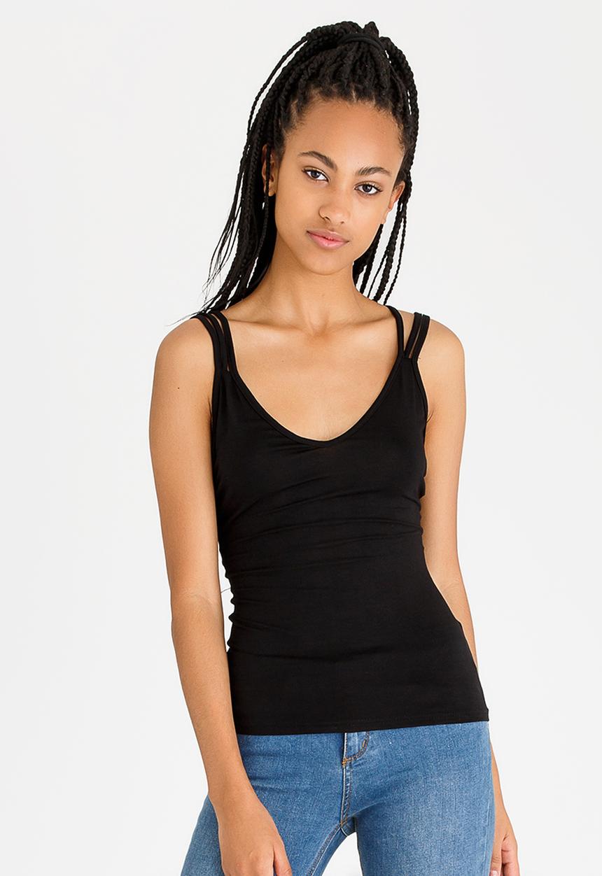 STYLE REPUBLIC - Strap Detail Top Black