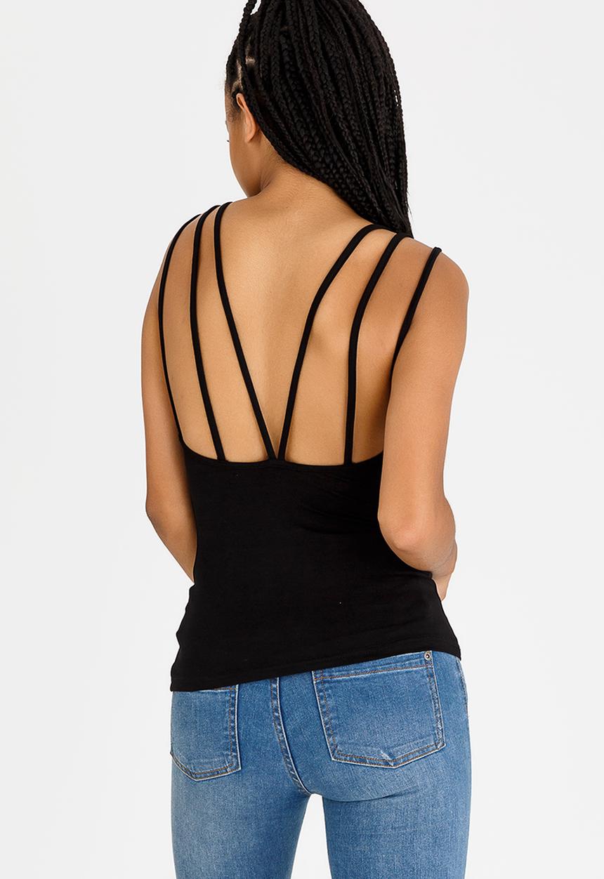 STYLE REPUBLIC - Strap Detail Top Black