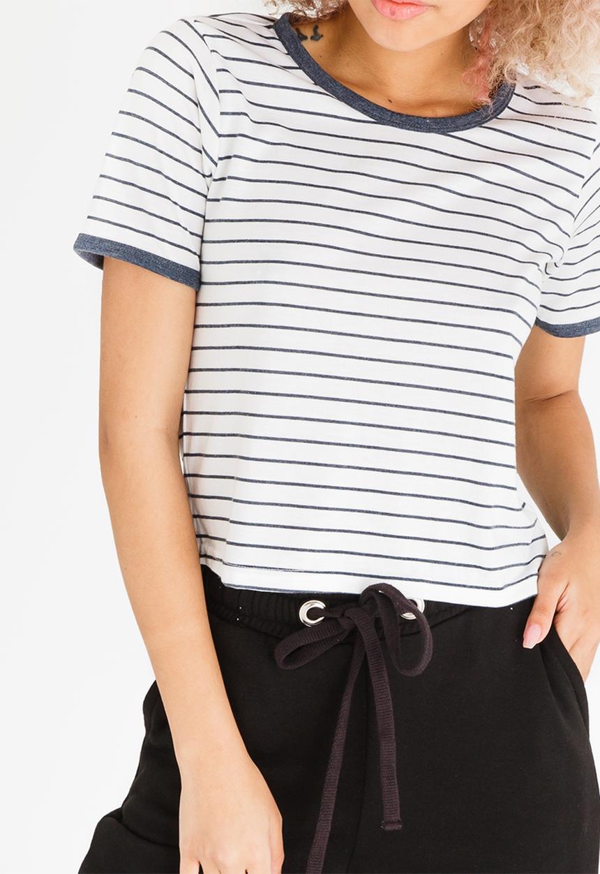c(inch) - Striped T-shirt Dark Grey