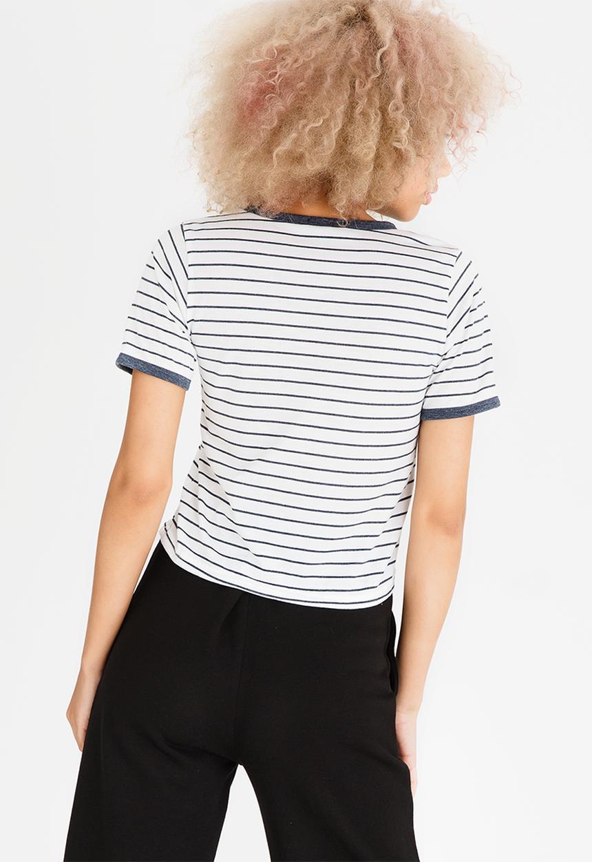 c(inch) - Striped T-shirt Dark Grey