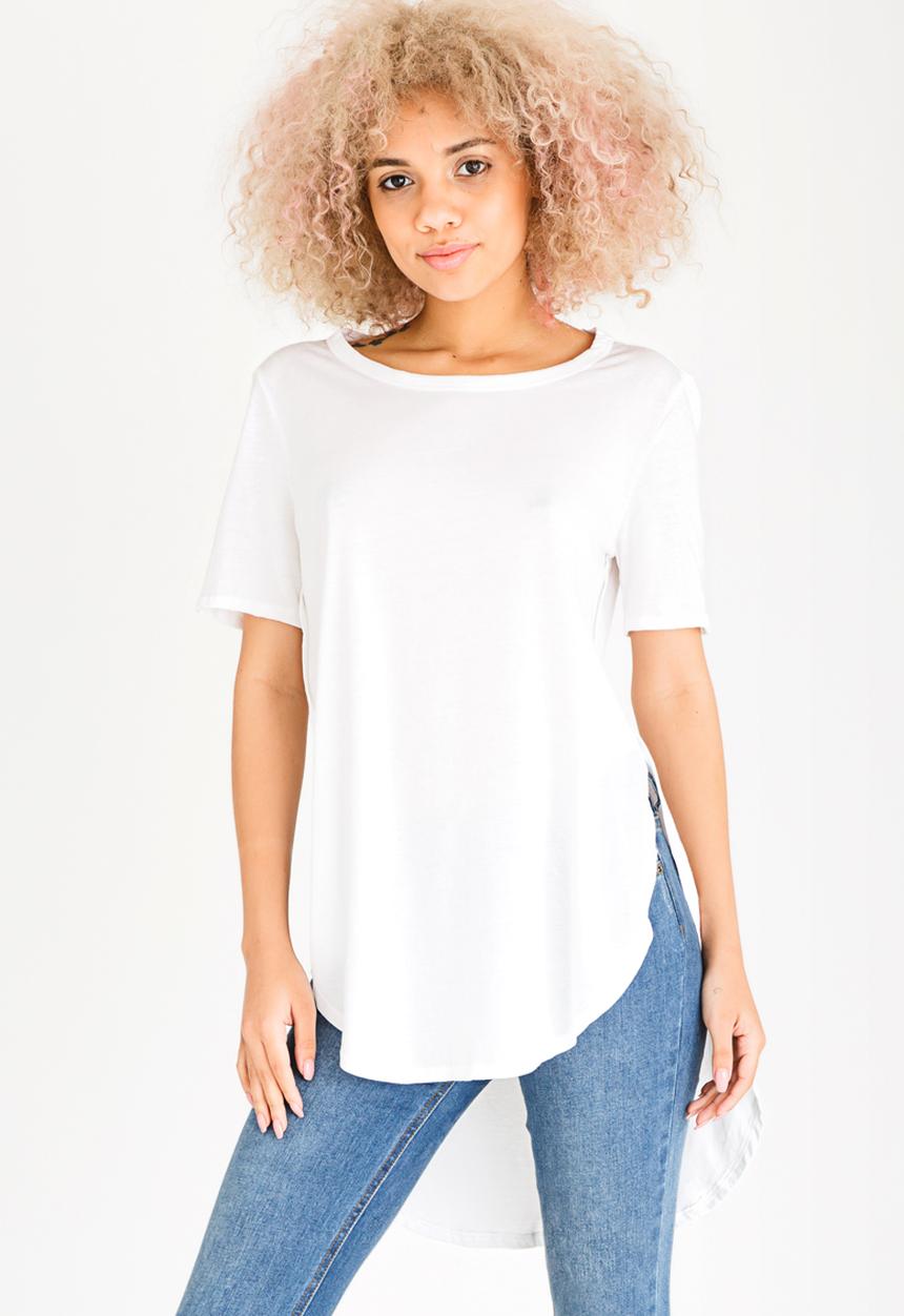 c(inch) - Hi Lo T-shirt White