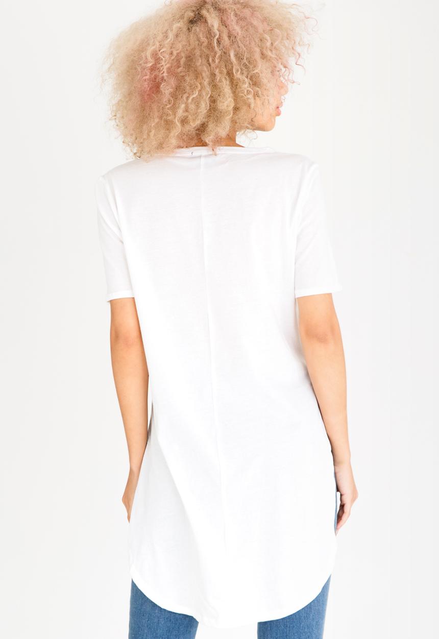 c(inch) - Hi Lo T-shirt White