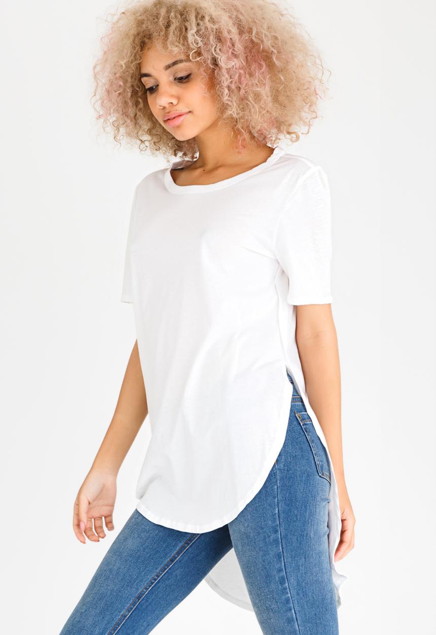 c(inch) - Hi Lo T-shirt White
