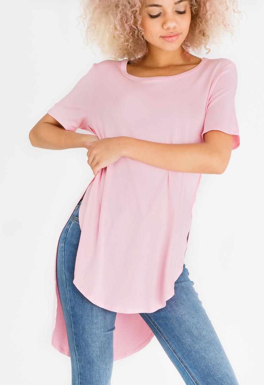 c(inch) - Hi Lo T-shirt Pale Pink