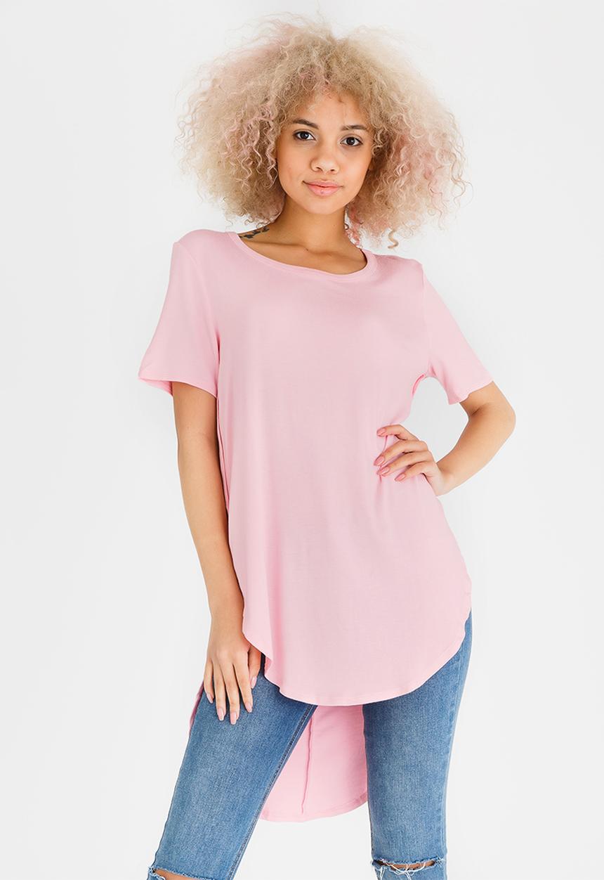 c(inch) - Hi Lo T-shirt Pale Pink
