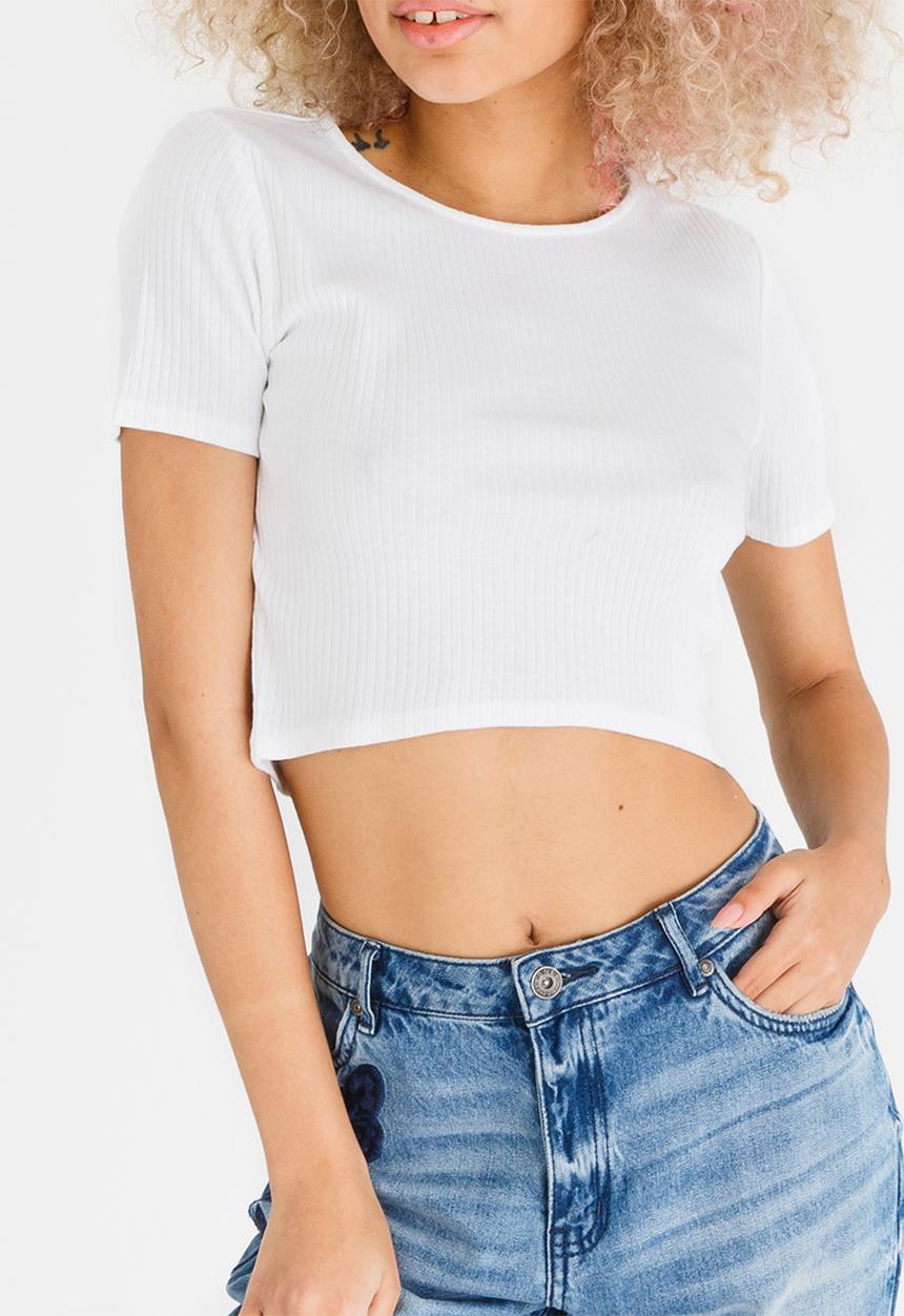c(inch) - Scoop Neck T-shirt White