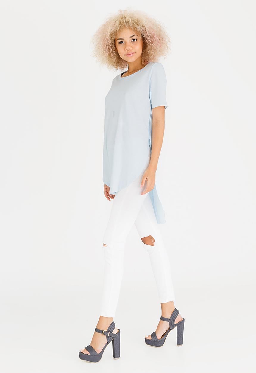 c(inch) - Hi Lo T-shirt Blue