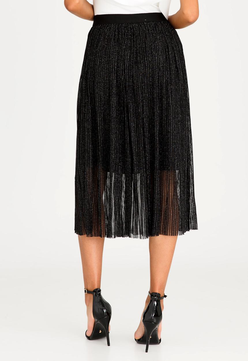 Revenge - Pleated Midi Skirt Black