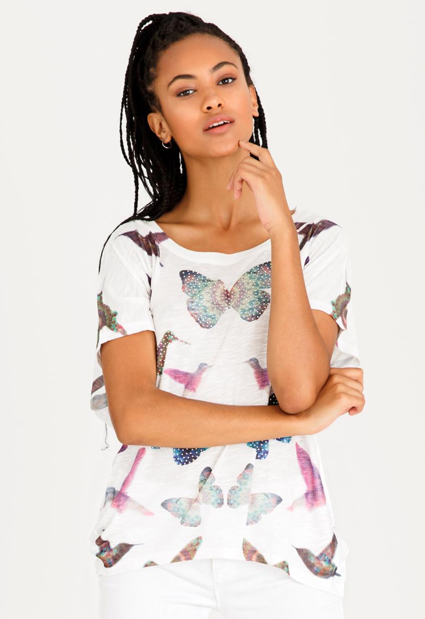 Revenge - Butterfly Batwing Tee White