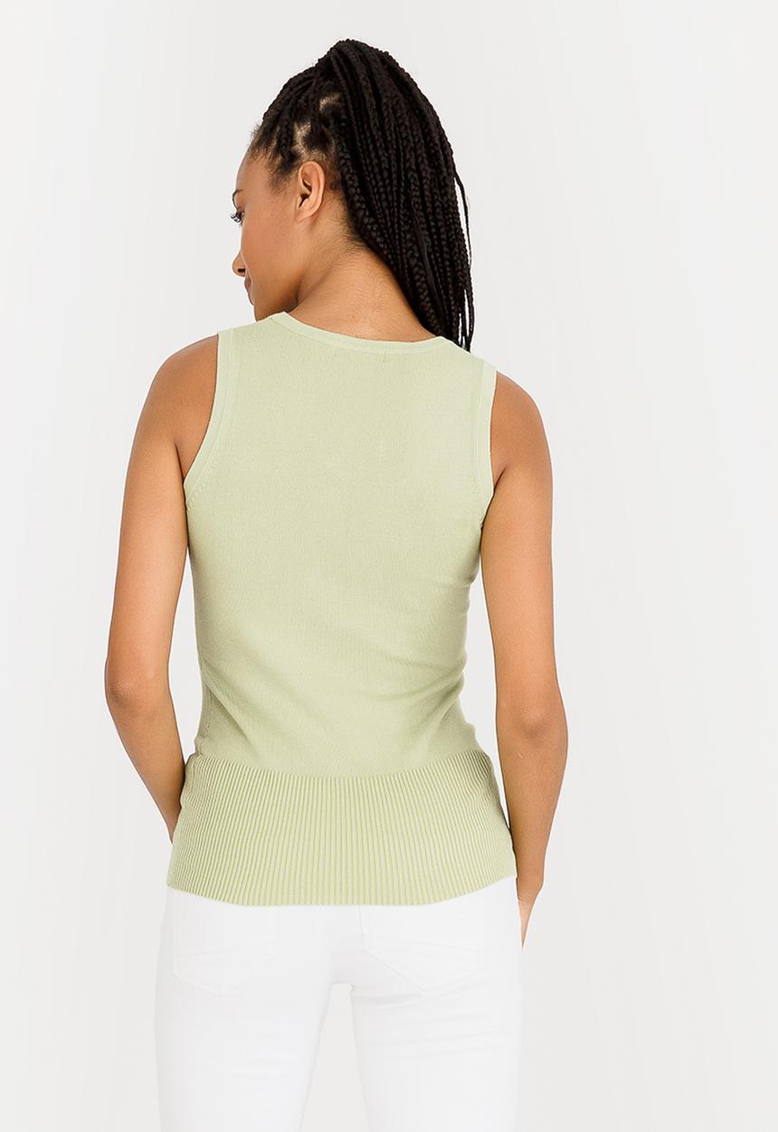 Passionknit - Scoop Neck Vest Green