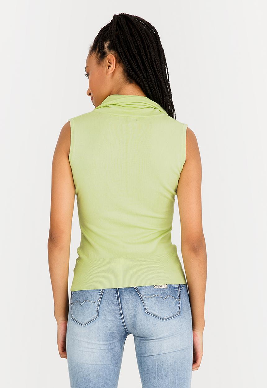 Passionknit - Cowl Neck Sleeveless Top Lime