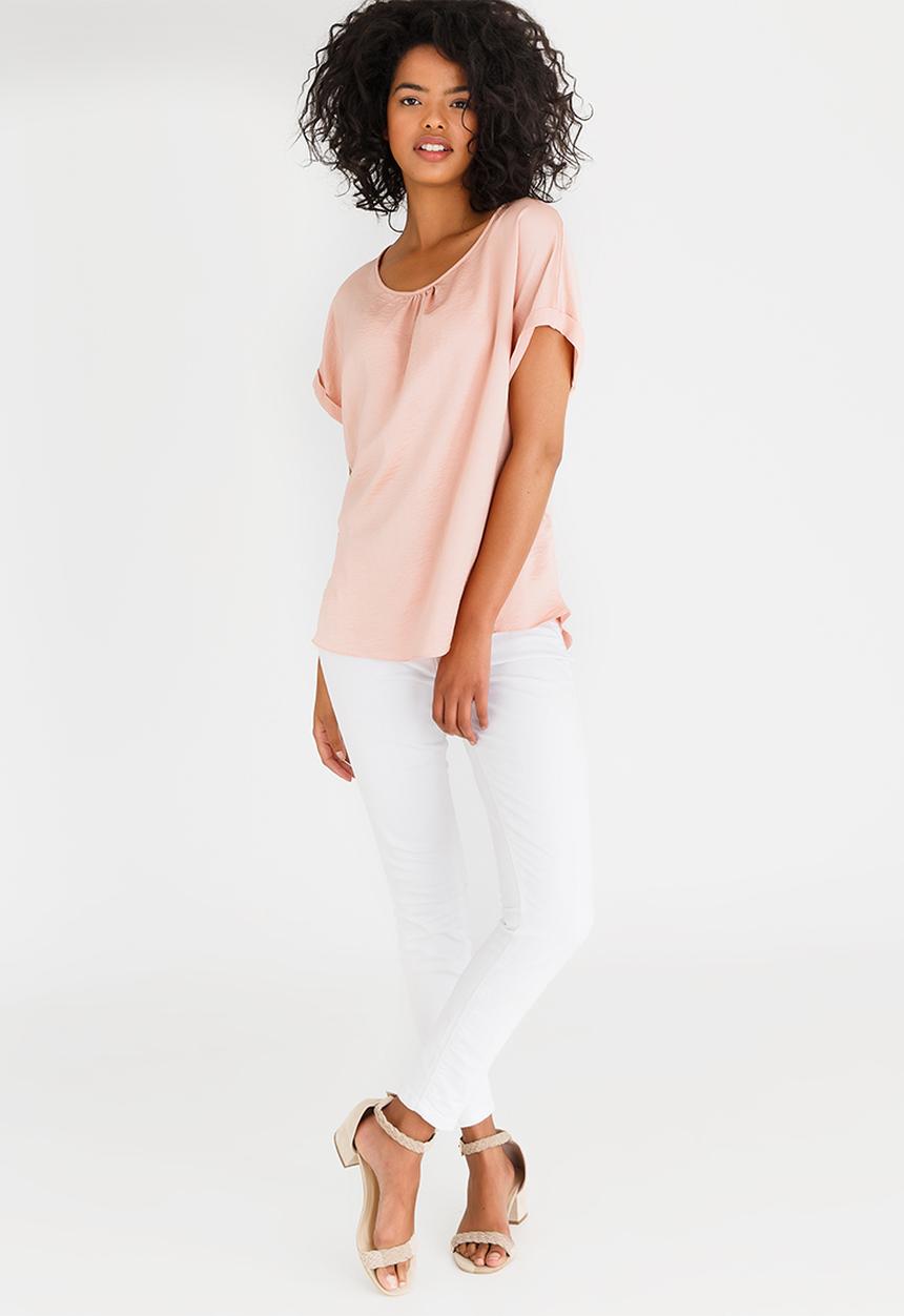 edit - Satin Loose Fitting Blouse Pale Pink
