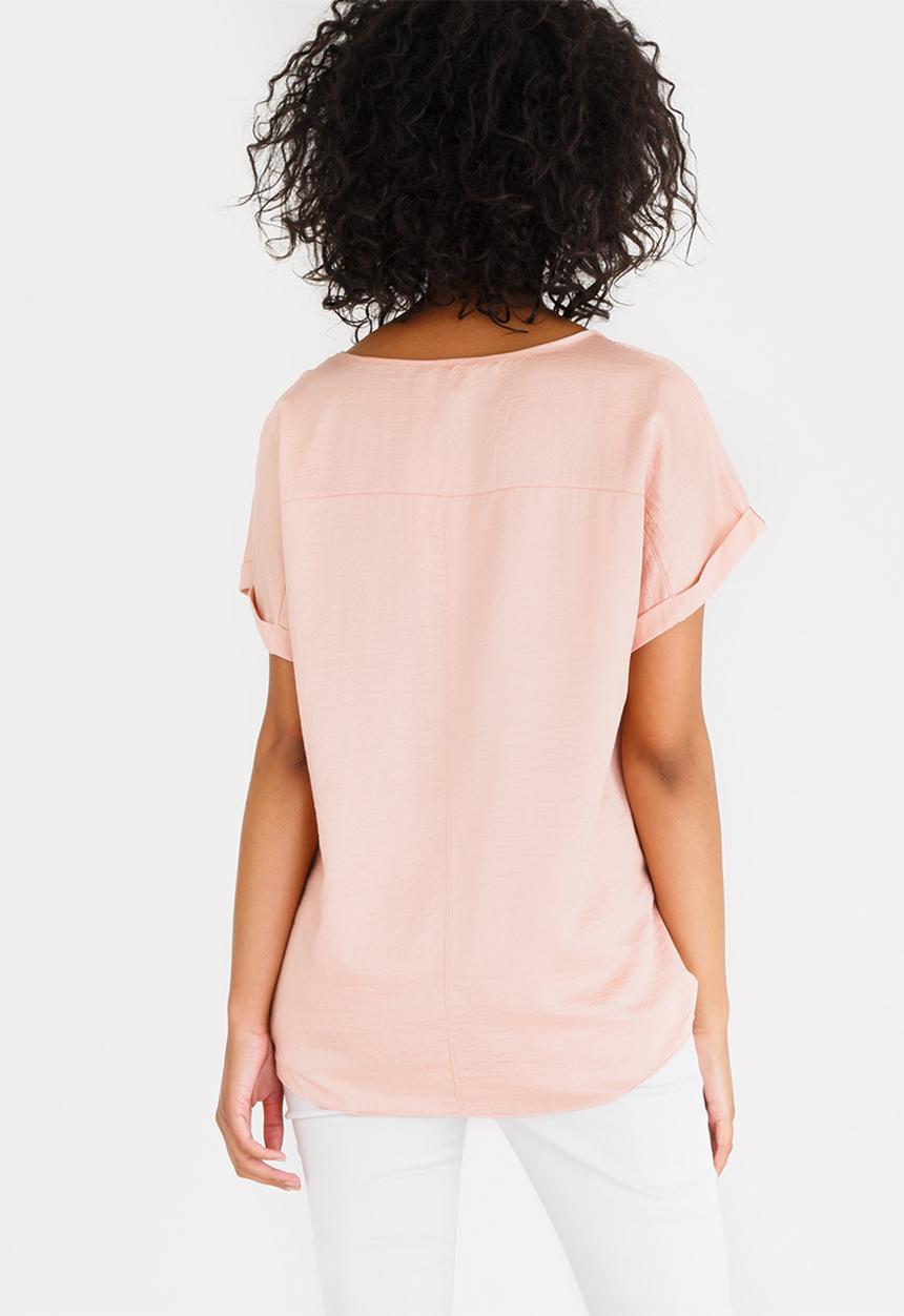edit - Satin Loose Fitting Blouse Pale Pink