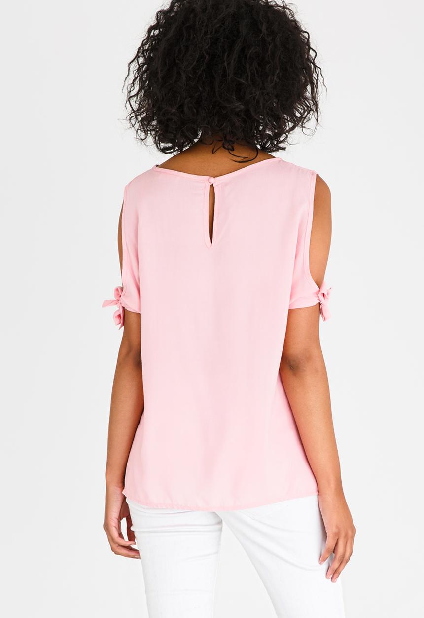 edit - Tie-sleeve Blouse Pale Pink