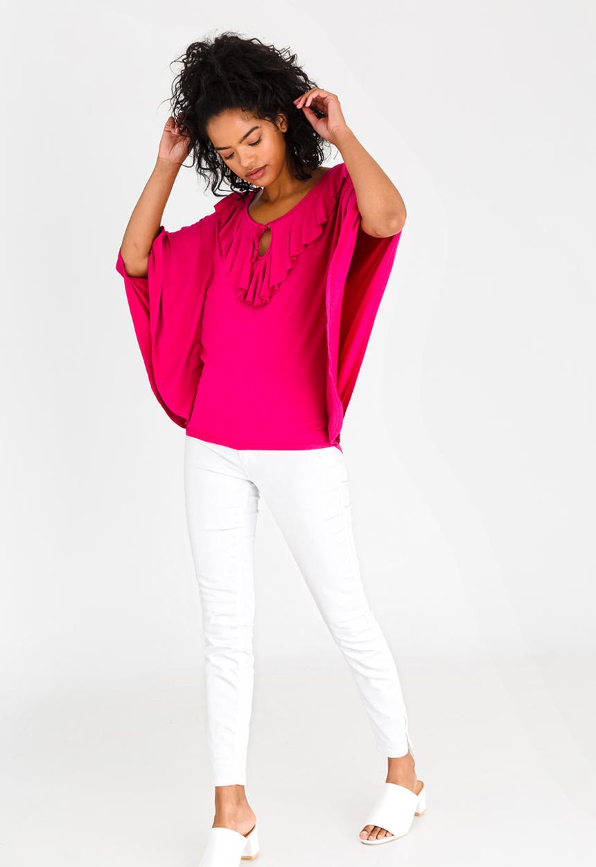 edit - Batwing Top with Frills Magenta