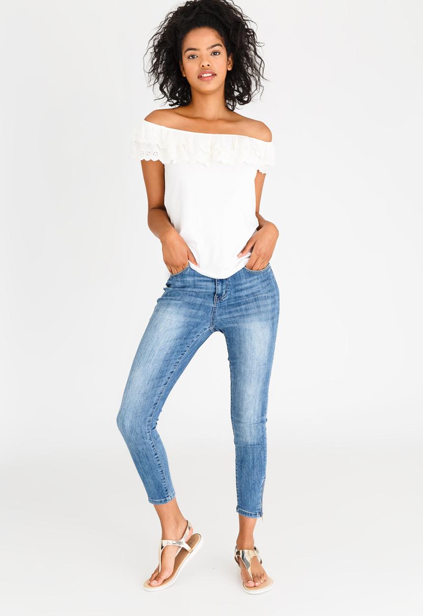 edit - Frilly Lace Top with Elastic Band Cream