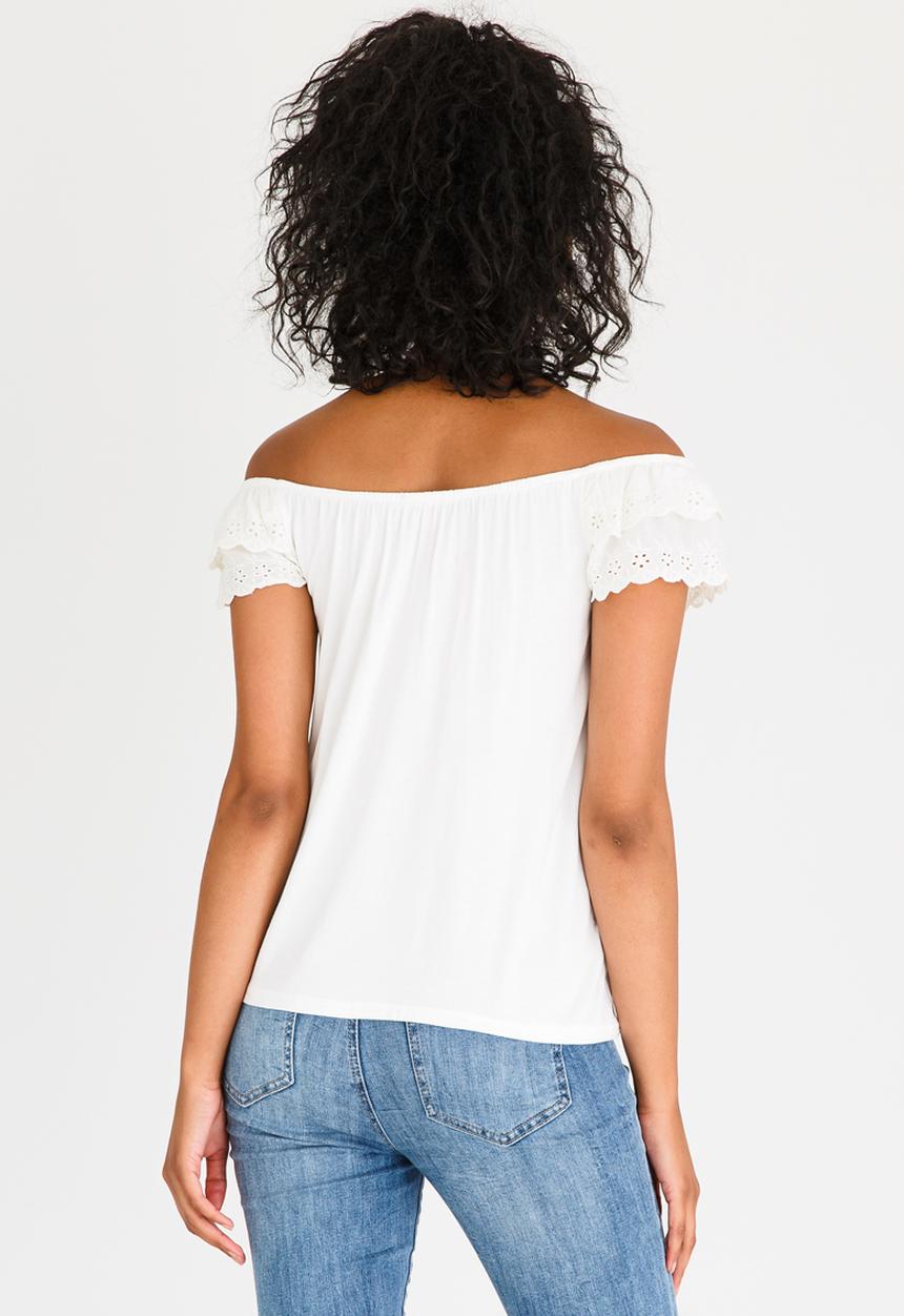 edit - Frilly Lace Top with Elastic Band Cream