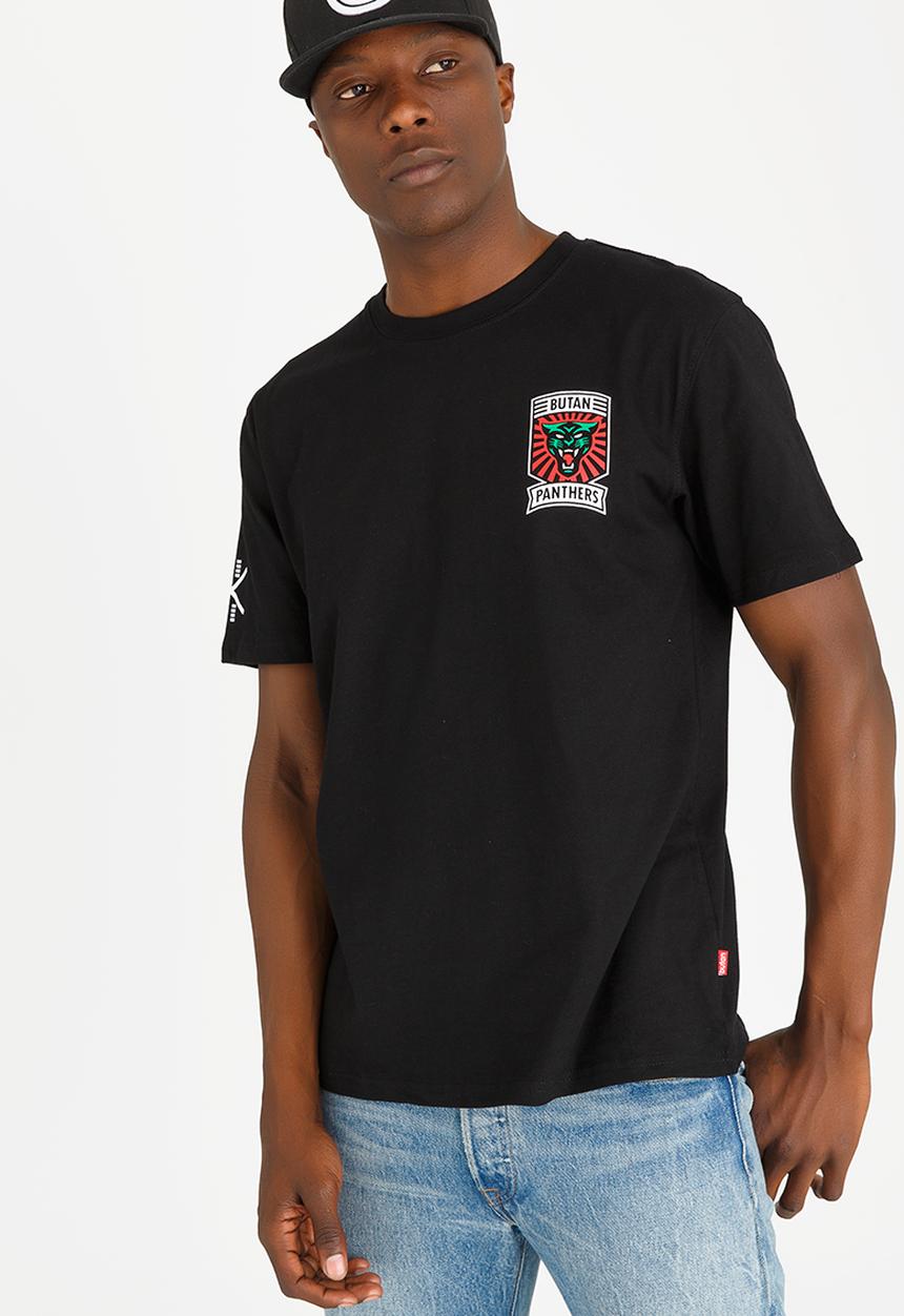 Butan - Panthers Football Series Team Cotton T-shirt Black