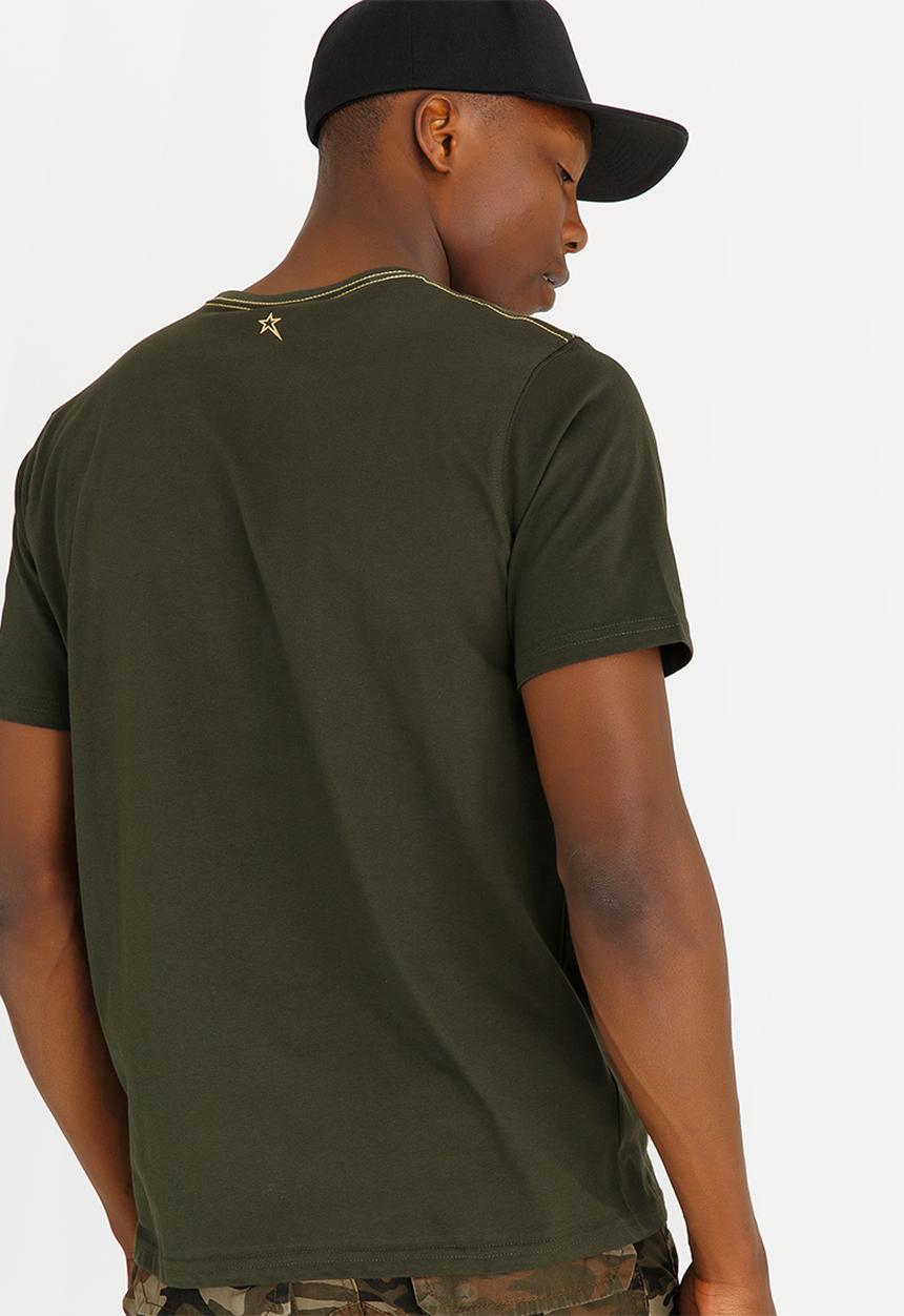 SOVIET - Logo Printed Crew Neck Tee Khaki Green