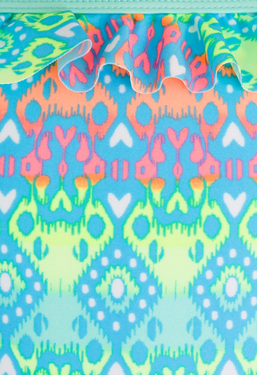 Pop Candy - Patterned Two Piece Swimsuit Set Mid Green