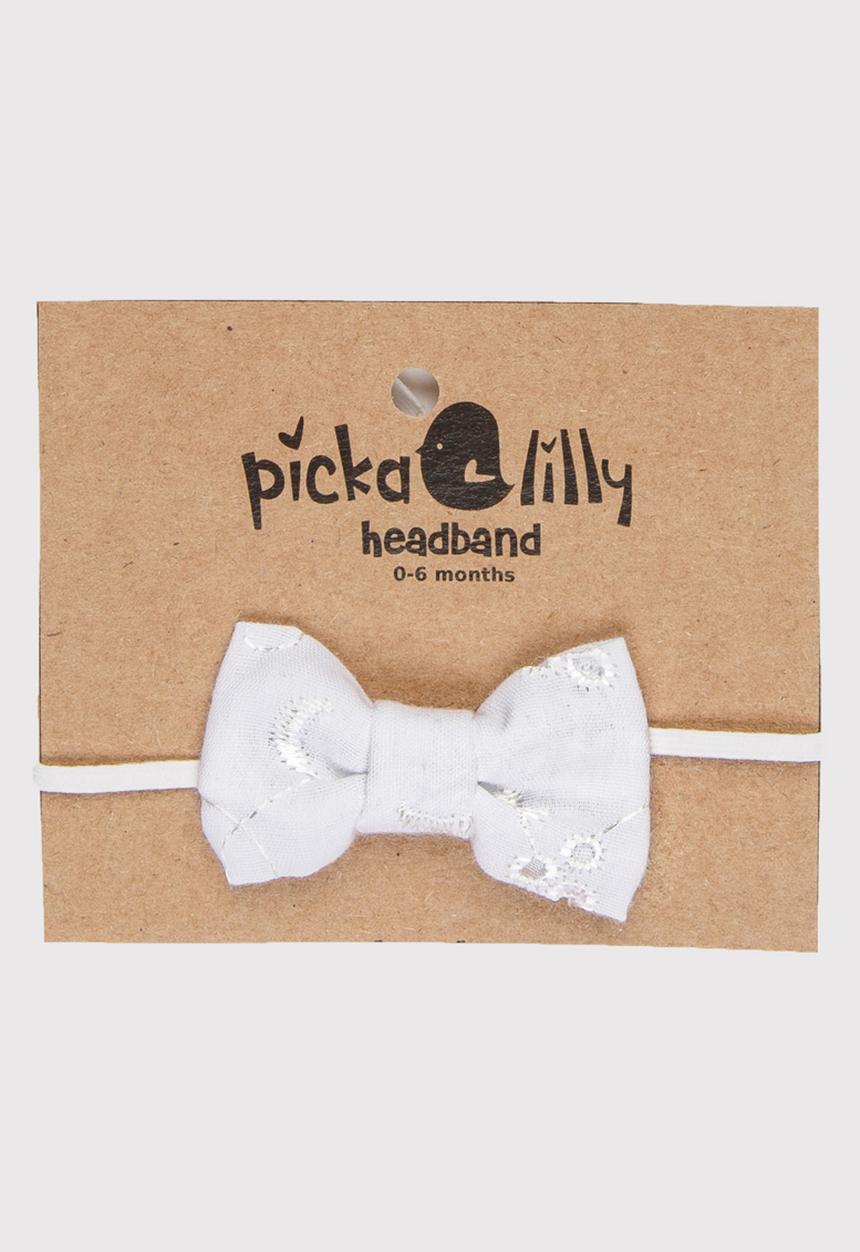 Pickalilly - Girls Bow Headband White