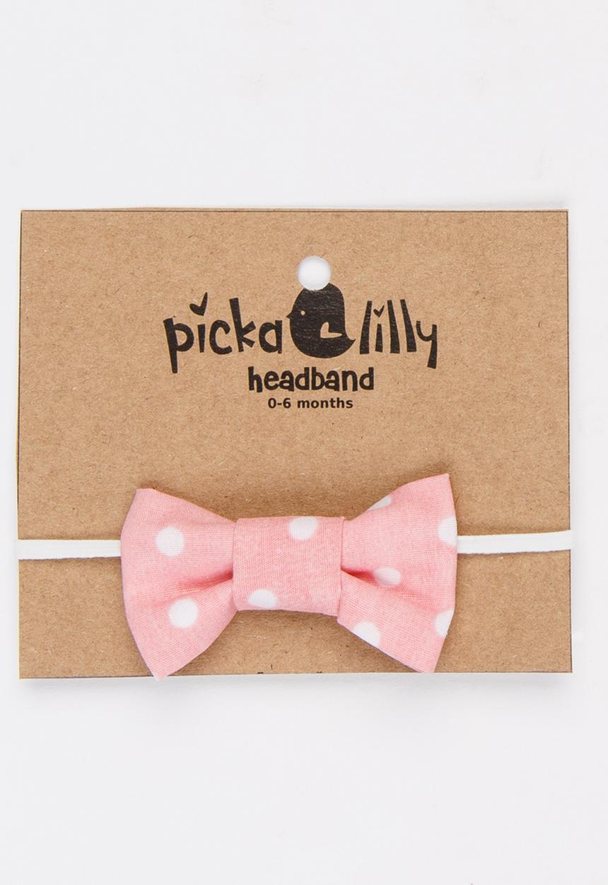 Pickalilly - Girls Bow Headband Peach