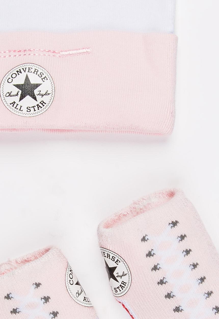 Converse - 2 pack Hat & Booties set Pale Pink