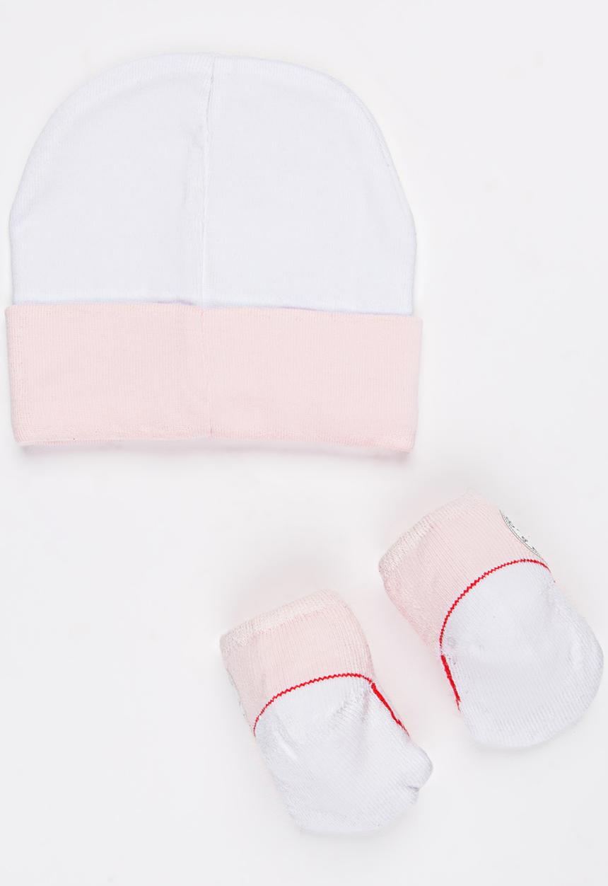 Converse - 2 pack Hat & Booties set Pale Pink