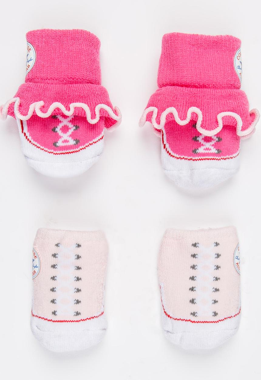 Converse - 2 Pack Frilly Chuck Booties Mid Pink