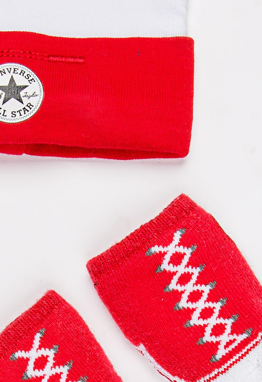 Converse - 2 pack Hat & Booties set Red
