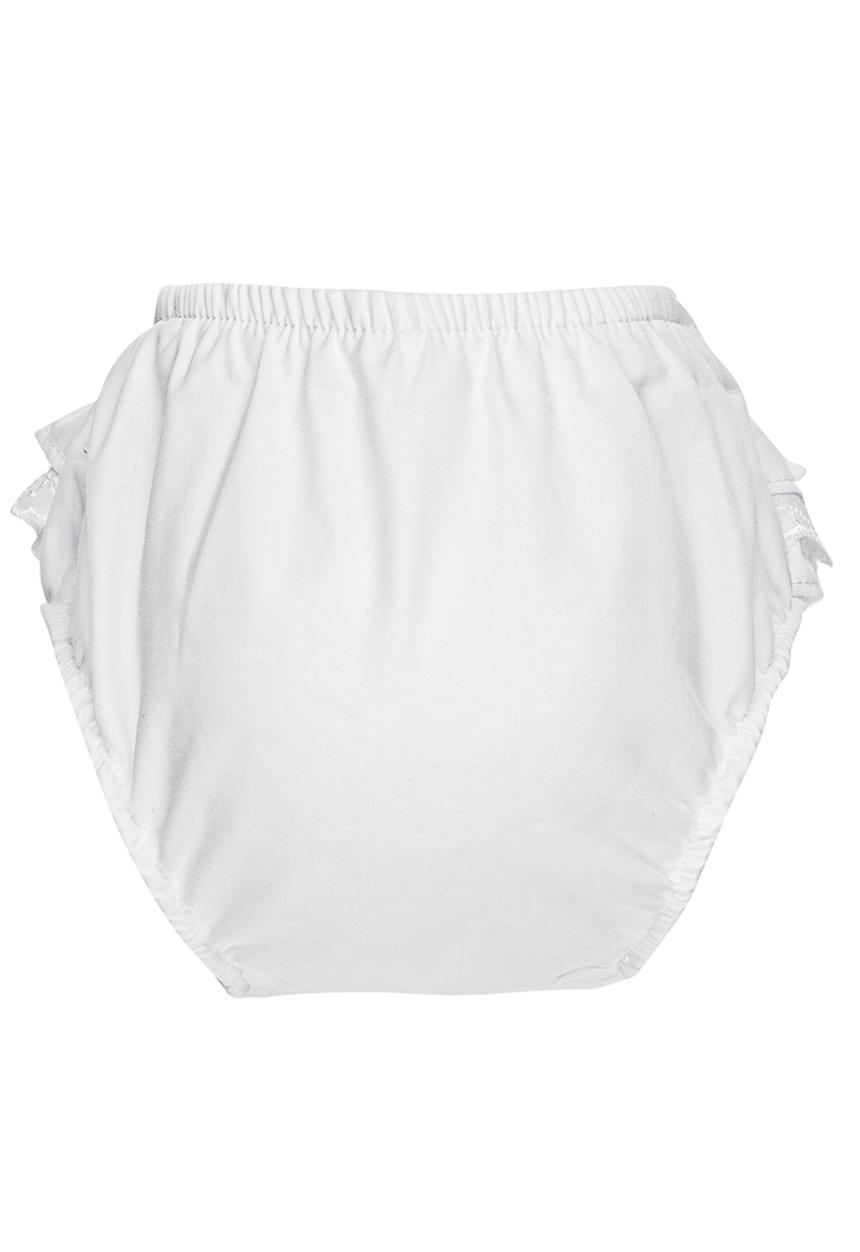 Pickalilly - Printed Diaper With Lace Frill White
