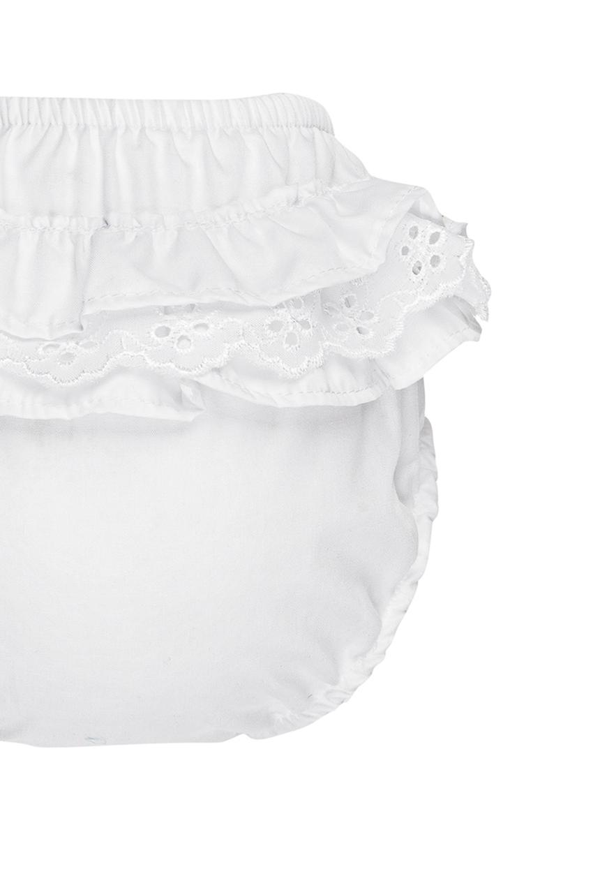 Pickalilly - Printed Diaper With Lace Frill White