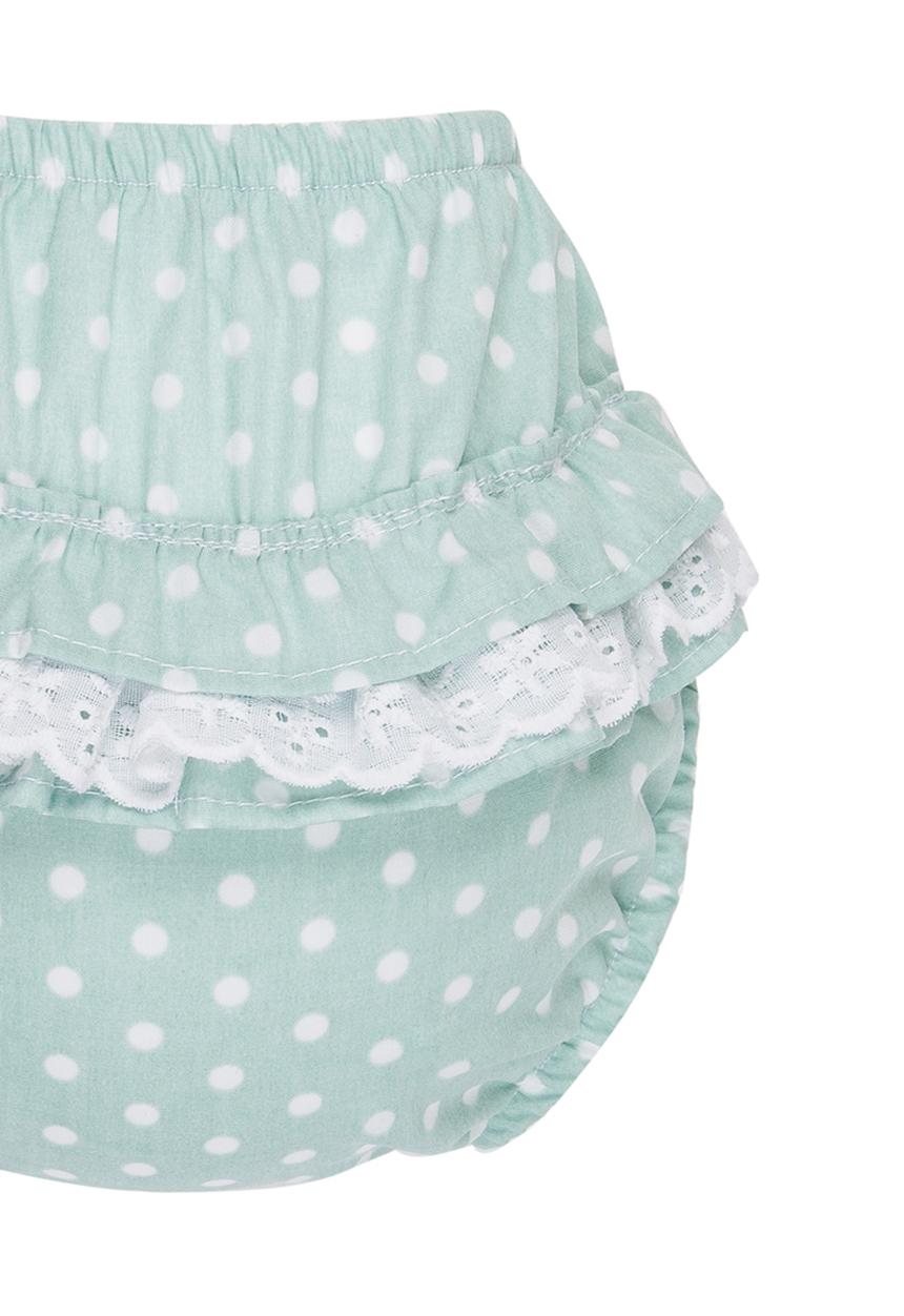 Pickalilly - Printed Diaper With Lace Frill Mint