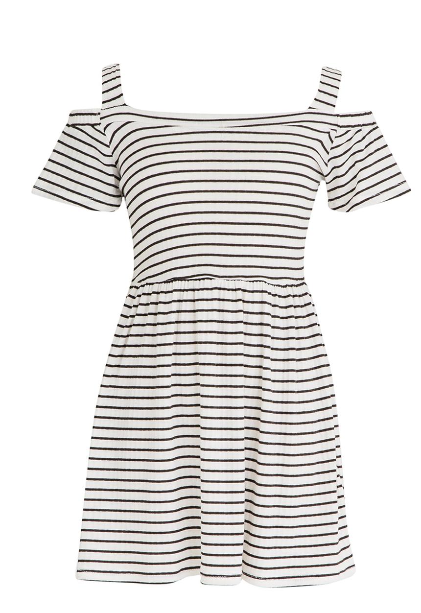 Rebel Republic - Cold Shoulder Jersey Dress Multi-colour