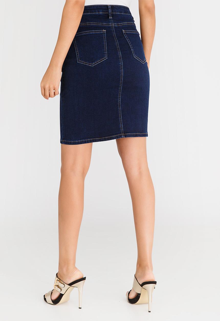 cath.nic - Stud Detail Denim Skirt Blue