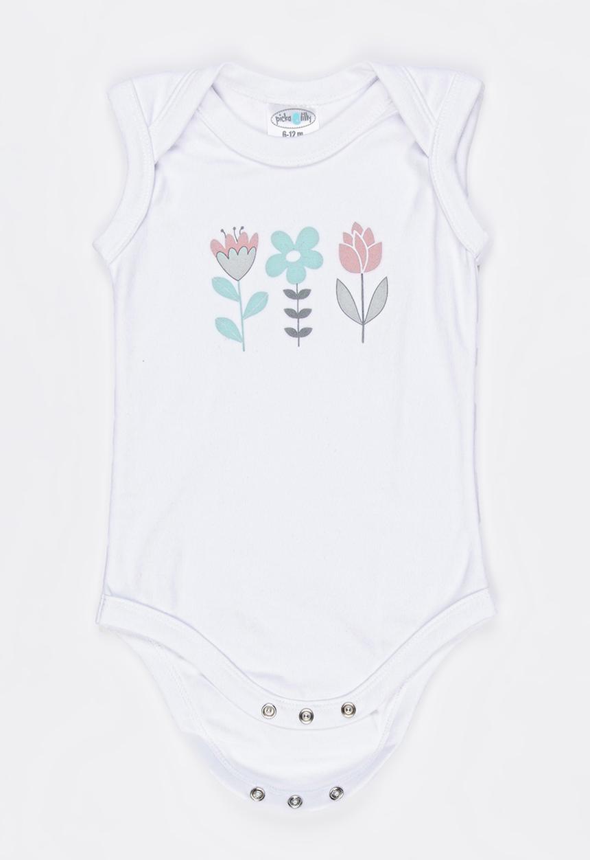 Pickalilly - Printed  Flowers Little Miss Set Pale Pink